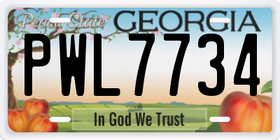GA license plate PWL7734