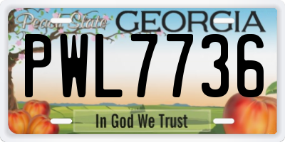 GA license plate PWL7736