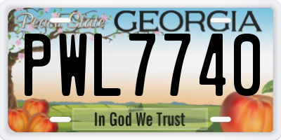 GA license plate PWL7740