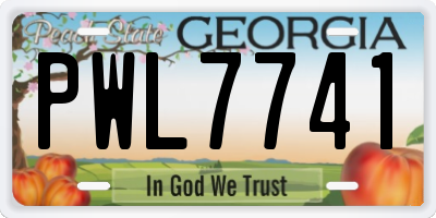 GA license plate PWL7741