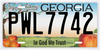 GA license plate PWL7742
