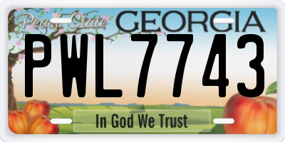GA license plate PWL7743