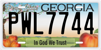 GA license plate PWL7744