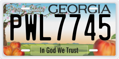 GA license plate PWL7745