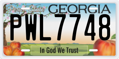 GA license plate PWL7748