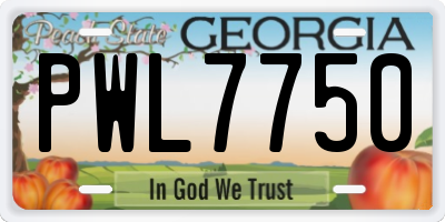 GA license plate PWL7750