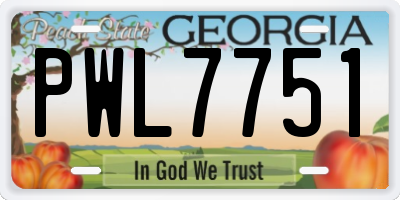 GA license plate PWL7751