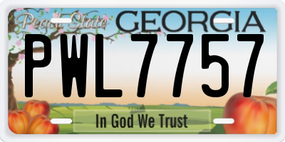 GA license plate PWL7757