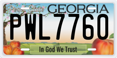 GA license plate PWL7760