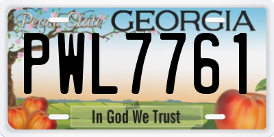 GA license plate PWL7761