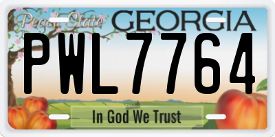 GA license plate PWL7764