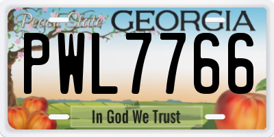 GA license plate PWL7766