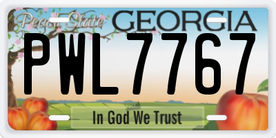 GA license plate PWL7767