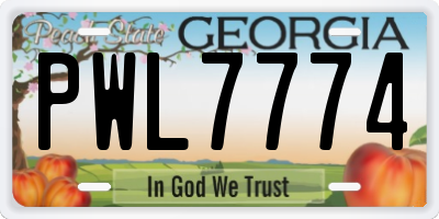 GA license plate PWL7774
