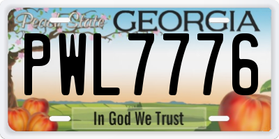 GA license plate PWL7776