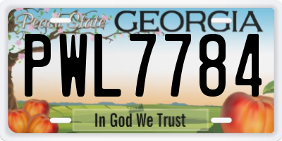 GA license plate PWL7784