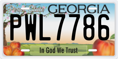 GA license plate PWL7786