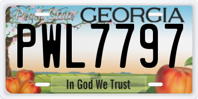 GA license plate PWL7797