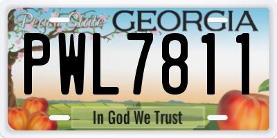 GA license plate PWL7811