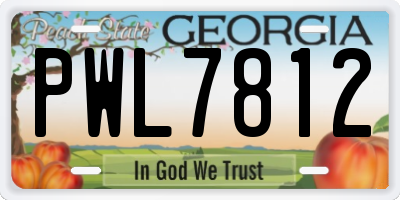 GA license plate PWL7812
