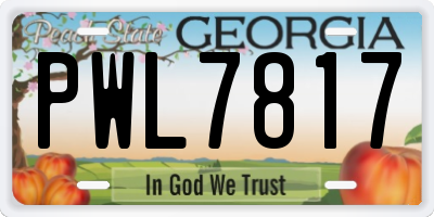 GA license plate PWL7817
