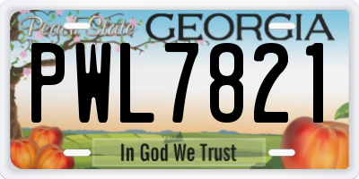 GA license plate PWL7821