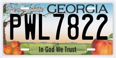 GA license plate PWL7822