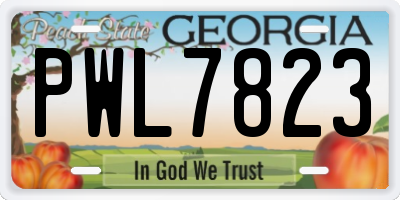 GA license plate PWL7823