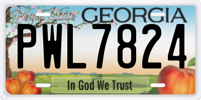 GA license plate PWL7824