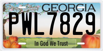 GA license plate PWL7829