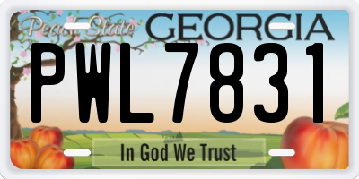 GA license plate PWL7831