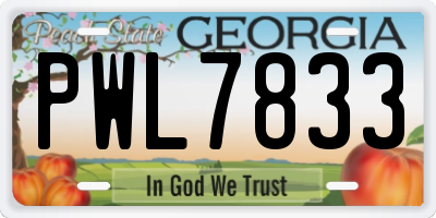 GA license plate PWL7833