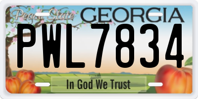 GA license plate PWL7834