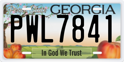 GA license plate PWL7841