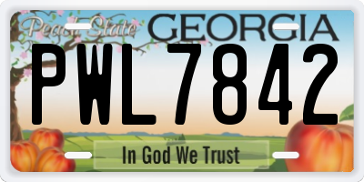 GA license plate PWL7842