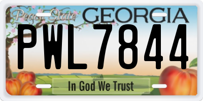 GA license plate PWL7844
