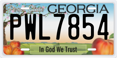 GA license plate PWL7854