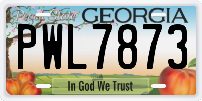 GA license plate PWL7873