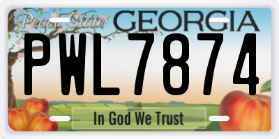 GA license plate PWL7874