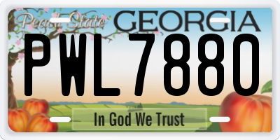 GA license plate PWL7880