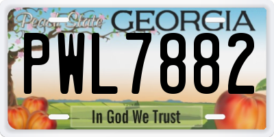 GA license plate PWL7882