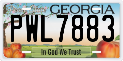 GA license plate PWL7883