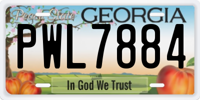 GA license plate PWL7884