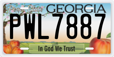 GA license plate PWL7887
