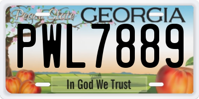GA license plate PWL7889