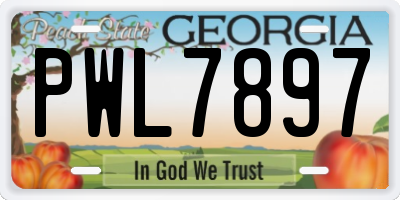 GA license plate PWL7897