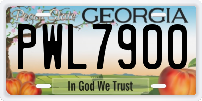 GA license plate PWL7900