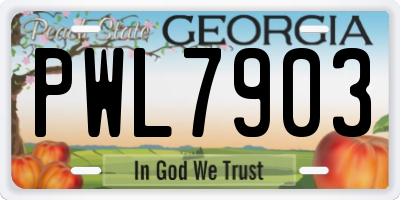 GA license plate PWL7903