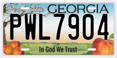 GA license plate PWL7904