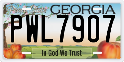 GA license plate PWL7907